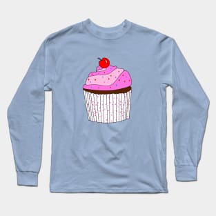 Pink Cupcake With Sprinkles Long Sleeve T-Shirt